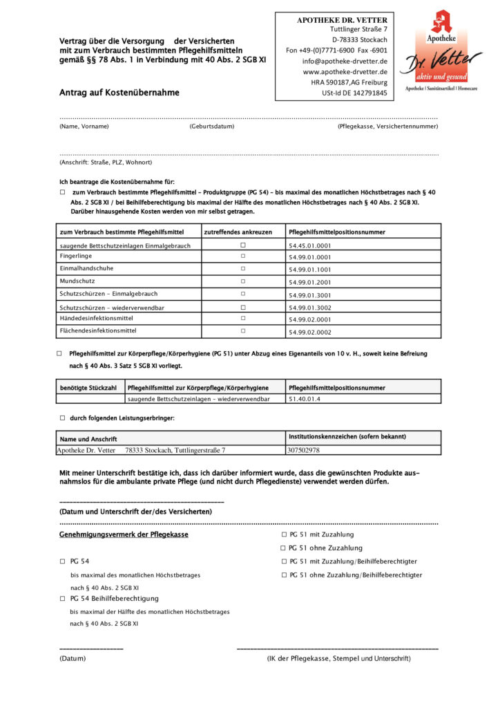 Antrag DrVetter-Pflegebox